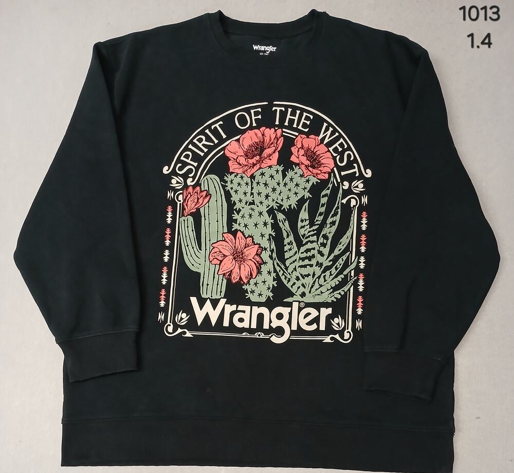 Wrangler (Medium) Black Crew Neck Pullover Sweatshirt